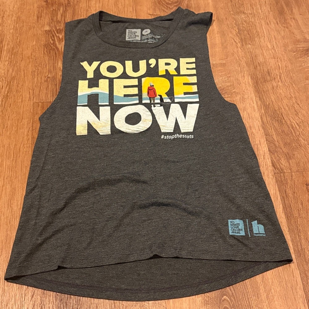 To Write Love on Her Arms Gray Graphic Tank Top